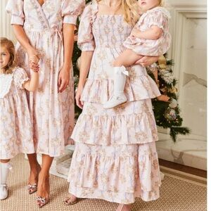 Dondolo Christmas Carol Wreath dress pink size small